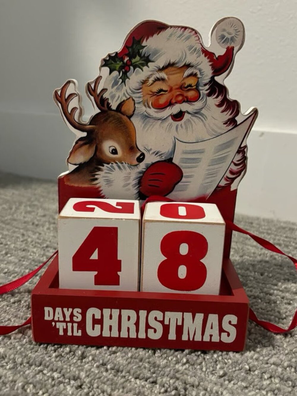 Retro Inspired Christmas Countdown Decor | Vintage Holiday Countdown Sign